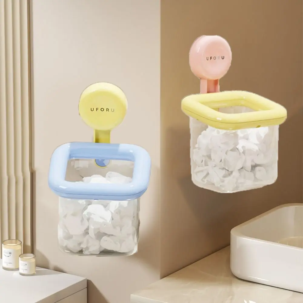 

Wall Mounted Suction Cup Storage Box Space Saving Moisture-proof Toothbrush Holder Waterproof Plastic Bathroom Shelf Bathroom