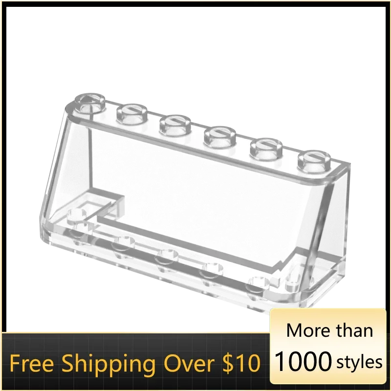 

10PCS High-Tech Assemble Particle 4176 2x6x2 Inclined Glass Brick Building Blocks Kit Replaceable Part Toy For Children Gifts