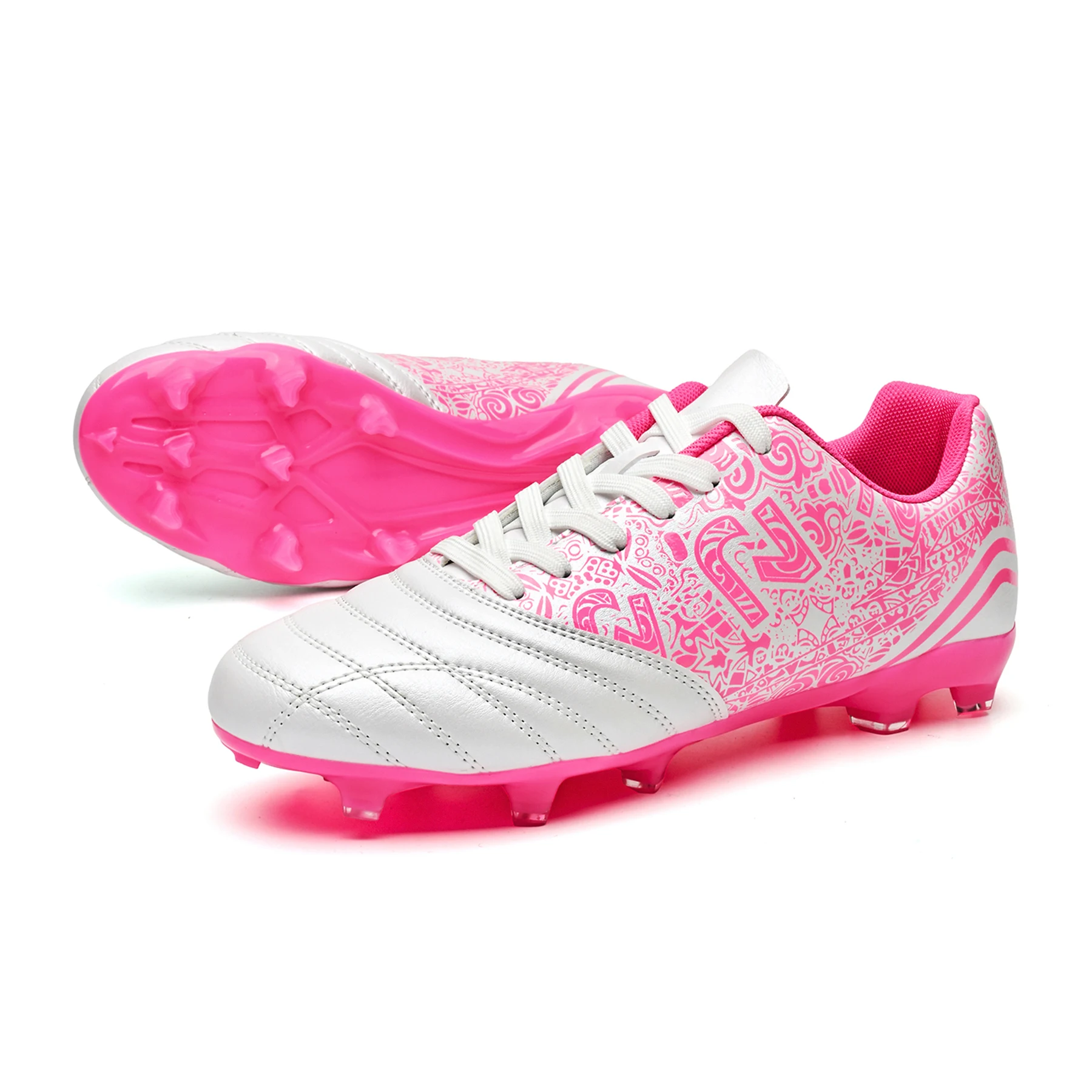 Unisex AG FG Football Shoes Durable Non Slip Studs Lightweight Soccer Cleats for Adult Players Outdoor Lawn Soccer