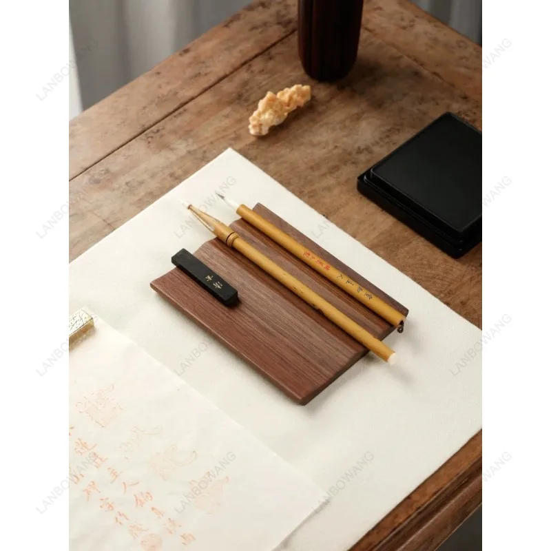 Walnut Pen Bearing Pen Resting Arm Resting, All Solid Wood Environmental Protection Tasteless Study Four Treasures Calligraphy