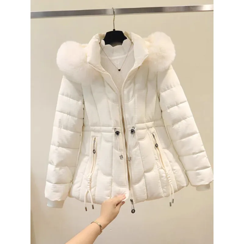 

Women's Cotton Coat Winter New warm Cotton Jacket Slim Fashion Fur Collar Outerwear High-end winter puffer jacket women Parkas