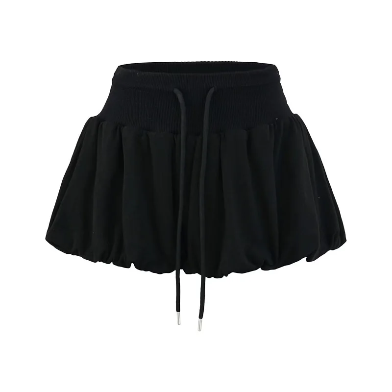 

Ballet Sle High Waist Puffy Flower Bud Skirt Women's Summer Versatile Slimming A-Line ort Skirt Anti-Light Streetwear