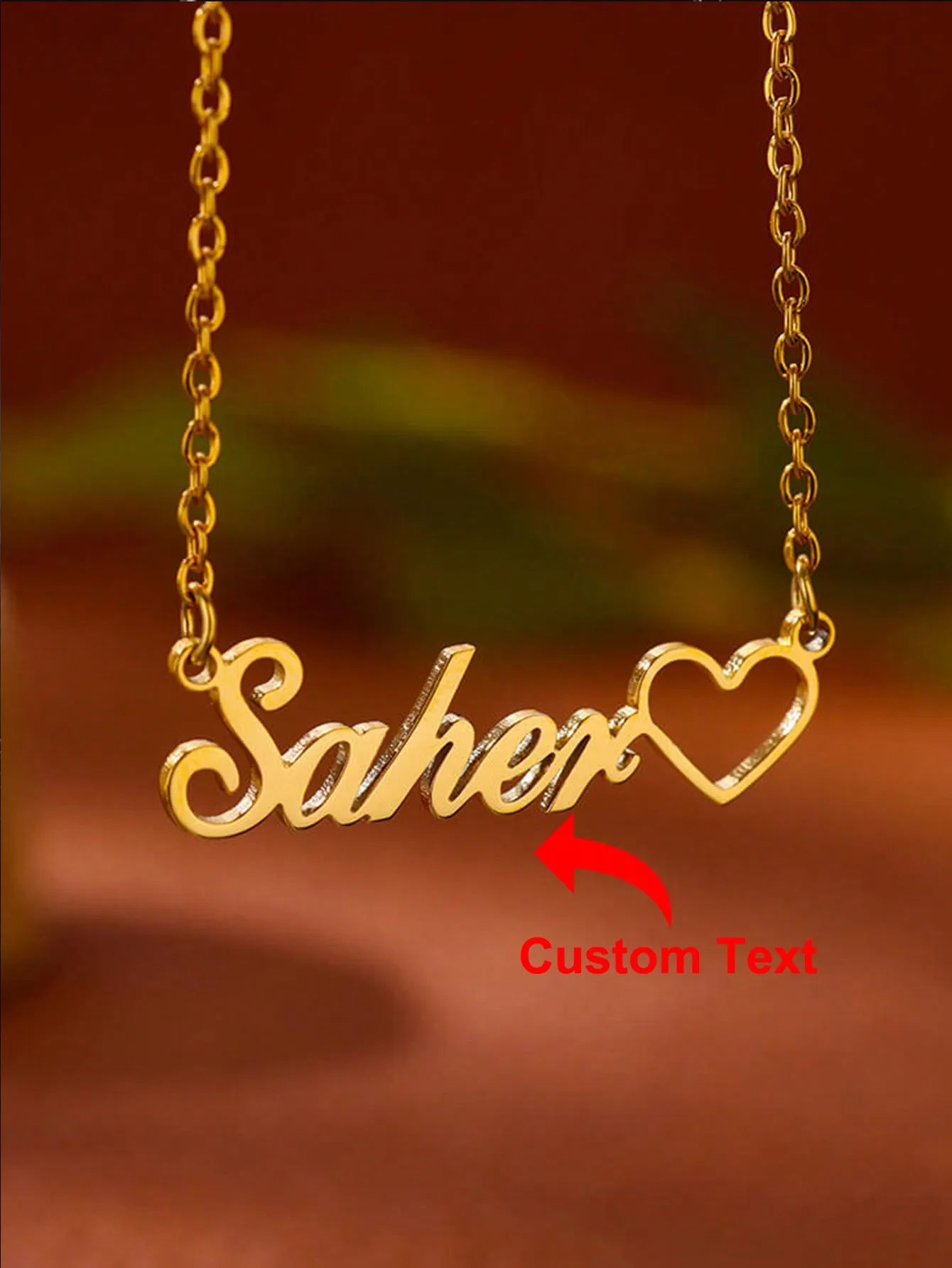 Custom 18K Gold Name Necklace, Personalized Gift for Her