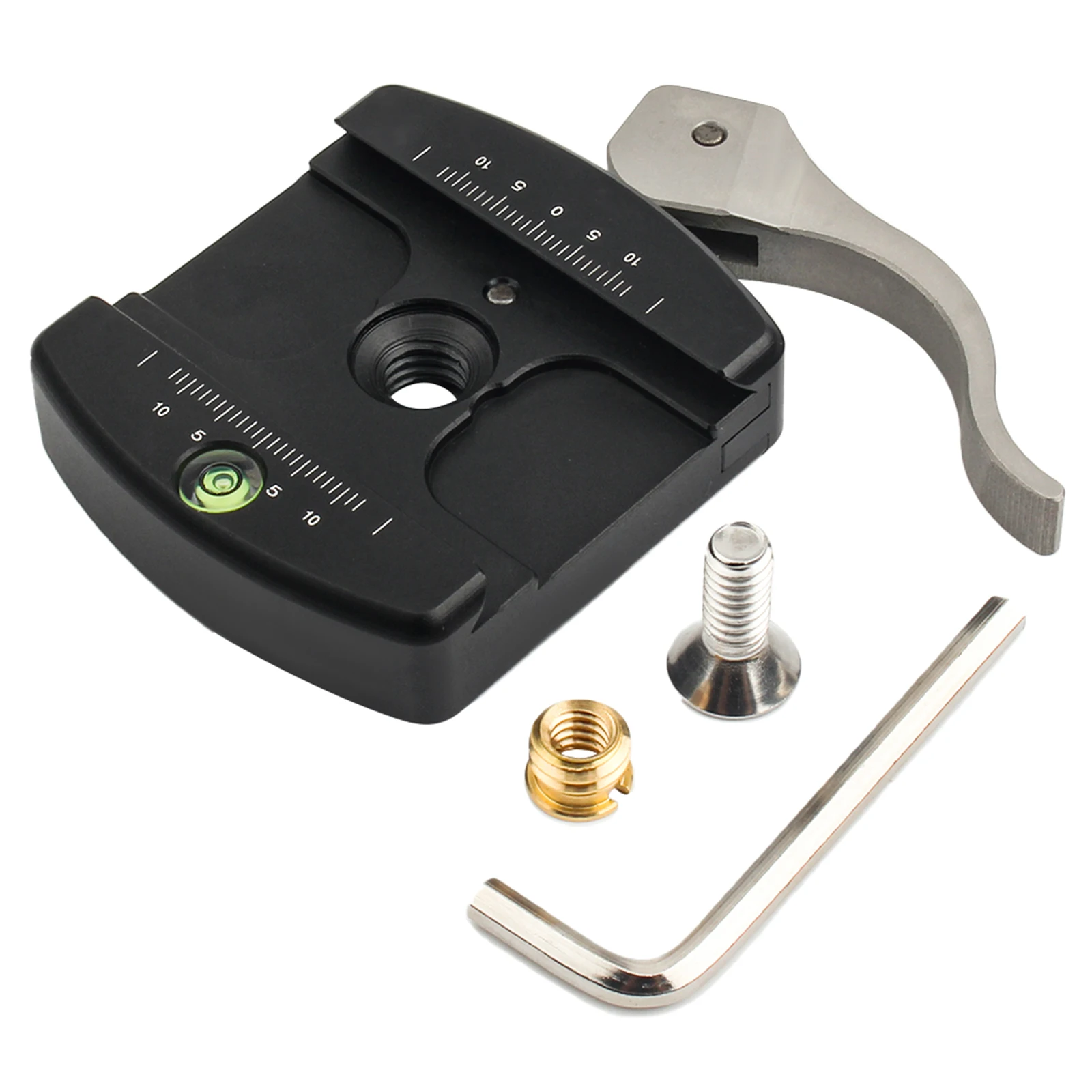 

55mm Lever Release Clamp For Arca-Swiss, Quick Release Clamp with Bubble Level, Aluminum Alloy for Tripod Ballhead, Monopod