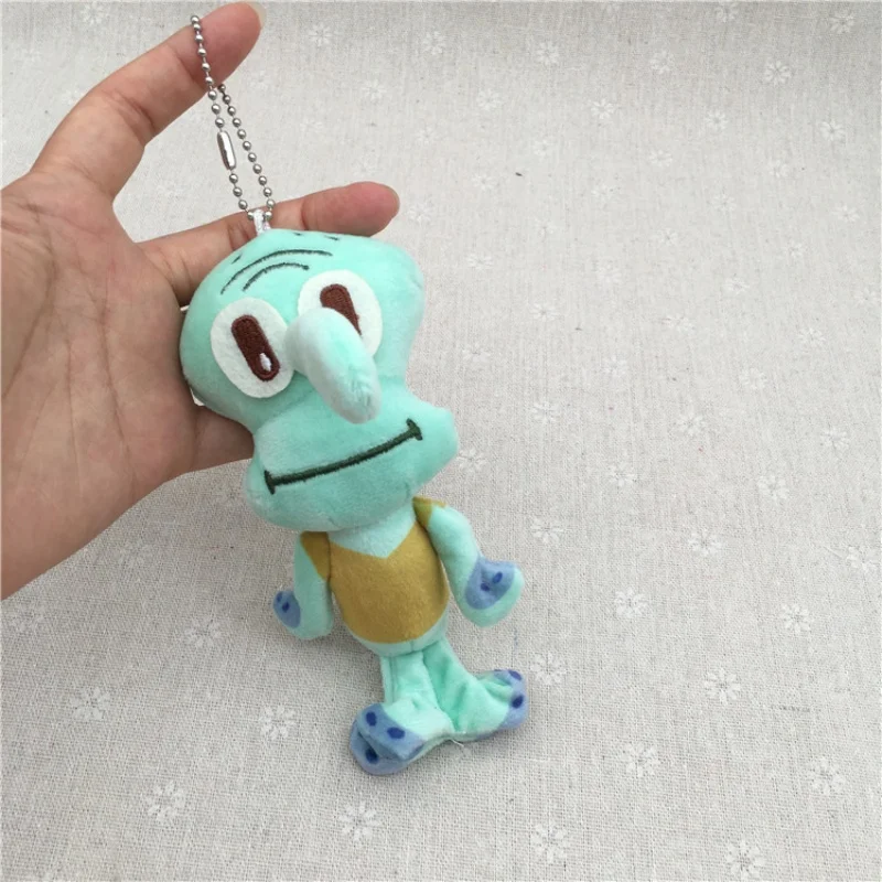 6pcs/set 12cm SpongeBob Patrick Star Gary Squidward Tentacles Plush Dolls Small Pendant Bag Hangings Christmas Birthday Gifts