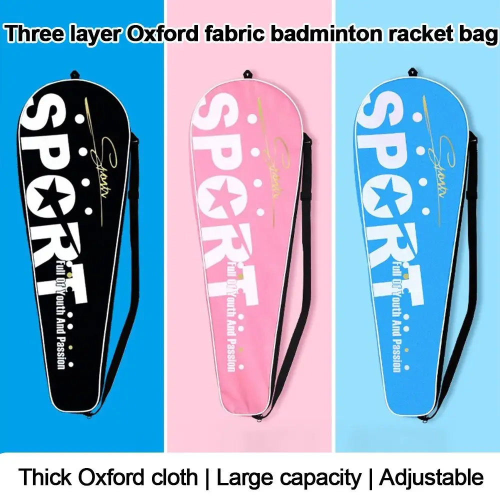 Waterproof Badminton Racket Bag Oxford Portable Badminton Racket Cover Thick Tennis Storage Badminton Racket