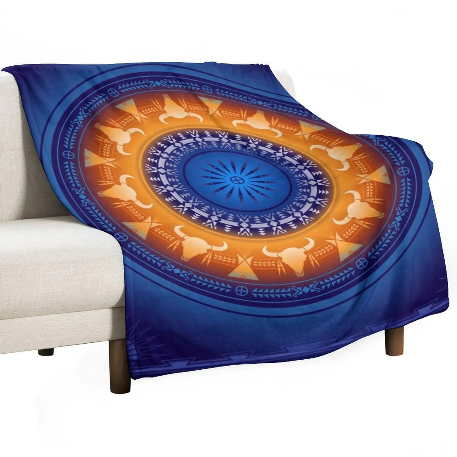 

Sundown (Blue) Throw Blanket blankets and throws for winter Blankets