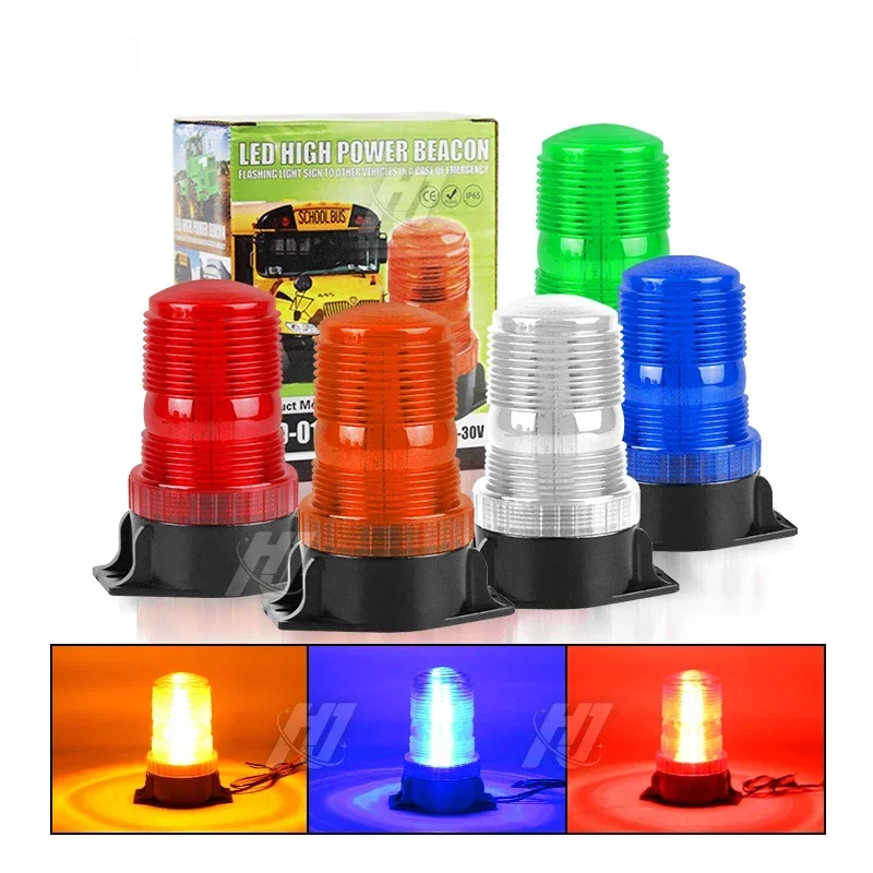 2PCS 9V-80V Led Car Forklift Warning Light Traffic Engineering Vehicle High Power Strobe Light Guard Post Roof Light