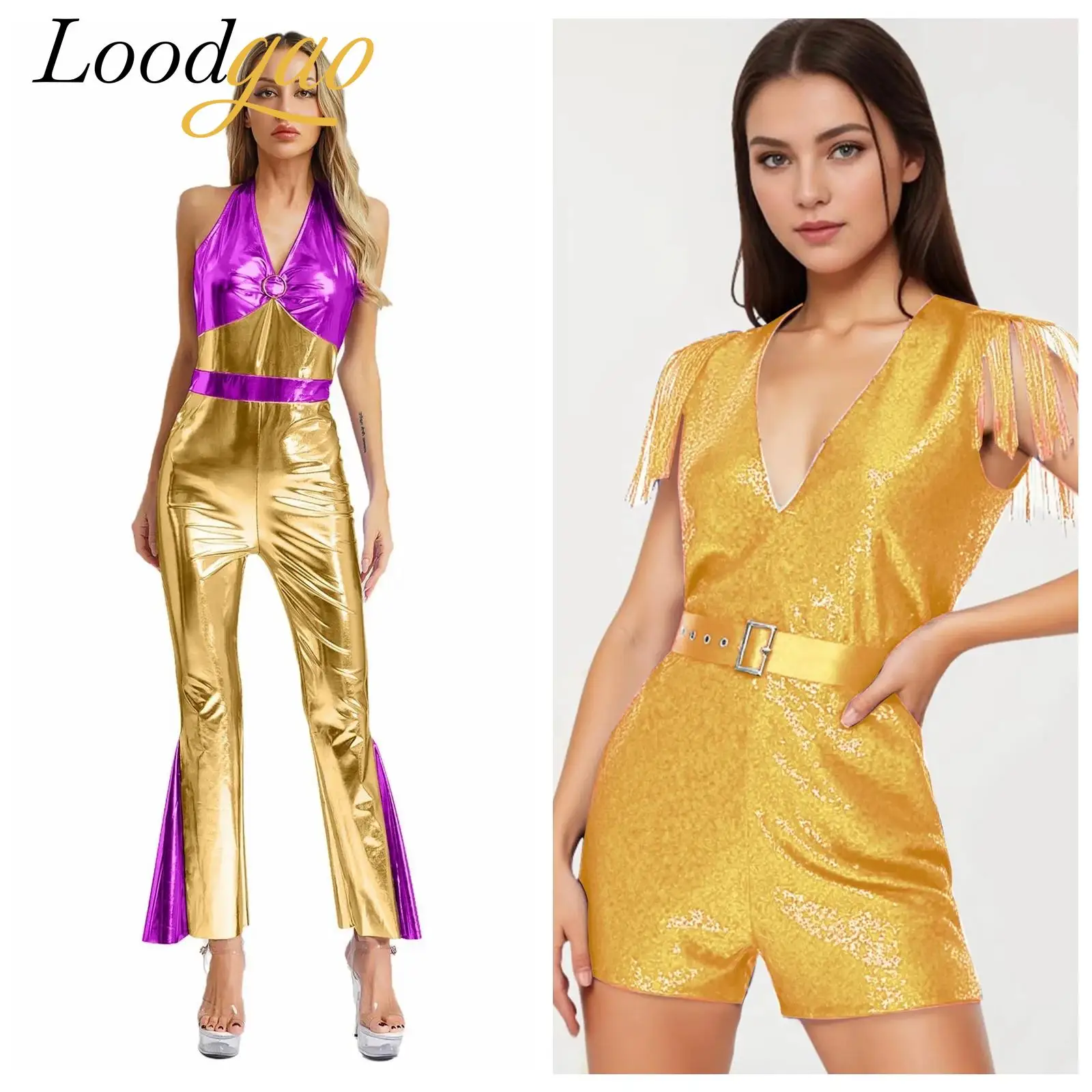 

Women Tassels Jumpsuits Sequined Fashion Romper Sleeveless Sparkly Cocktail Party Rave Disco Outfits Club Jazz Dance Costume