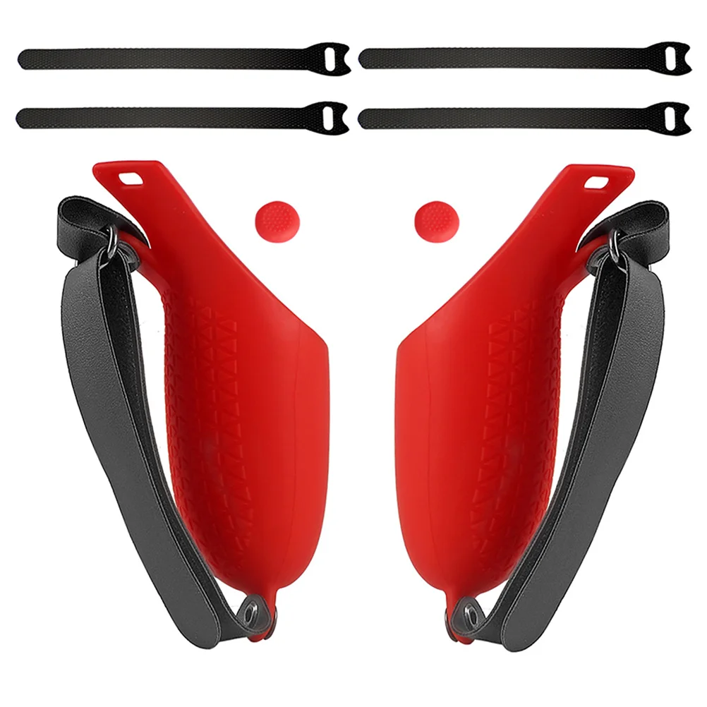 

1 set Silicone Handle Cover For 2 Anti-Slip Protective Sleeve Adjustable Strap Controller Grip Cover Vr Accessories Handle