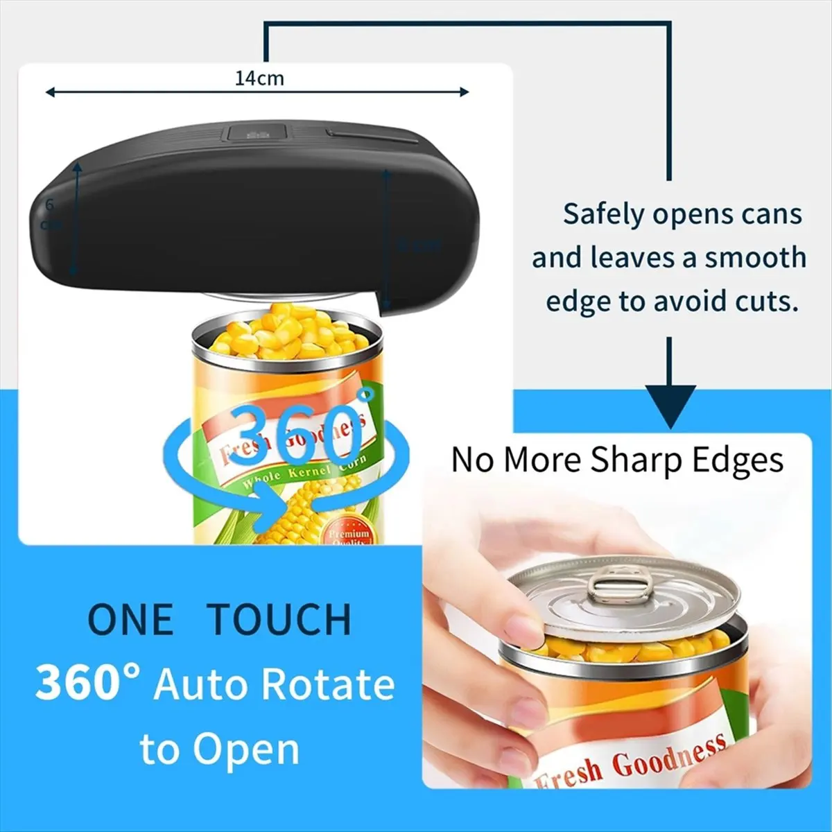 BHBL Electric Can Opener - One-Touch Hands-Free Automatic Can Opener for Works on All Can Types, Food-Safe Kitchen Gadgets view 4
