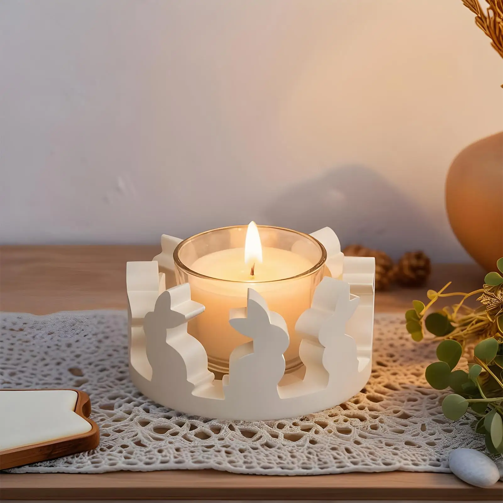 

Candle Tray Mold Decorative Silicone Easter Casting Mold Tabletop Centerpiece For Living Room Bedroom Kitchen Home Apartment
