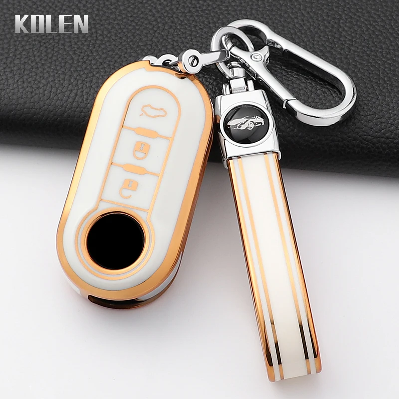 TPU Car Flip Key Case Cover For FIAT 500 Ducato Panda 500L Punto Lancia Musa For Citroen Jumper For Peugeot Boxer Accessories view 5