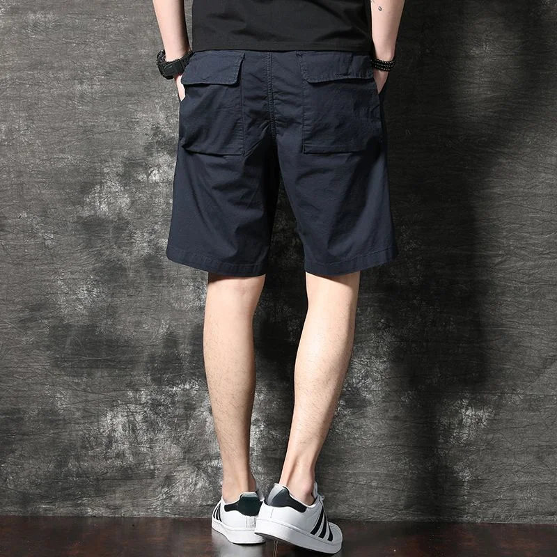 Solid Mens Cargo Shorts with Pockets Streetwear Jogger Strech Casual Summer Jorts Baggy Nylon Y2k Bermuda Short Pants for Men