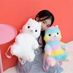 Alpaca peluche zaino cartone animato carino peluche morbido peluche borsa a tracolla per bambini ragazze regali di compleanno