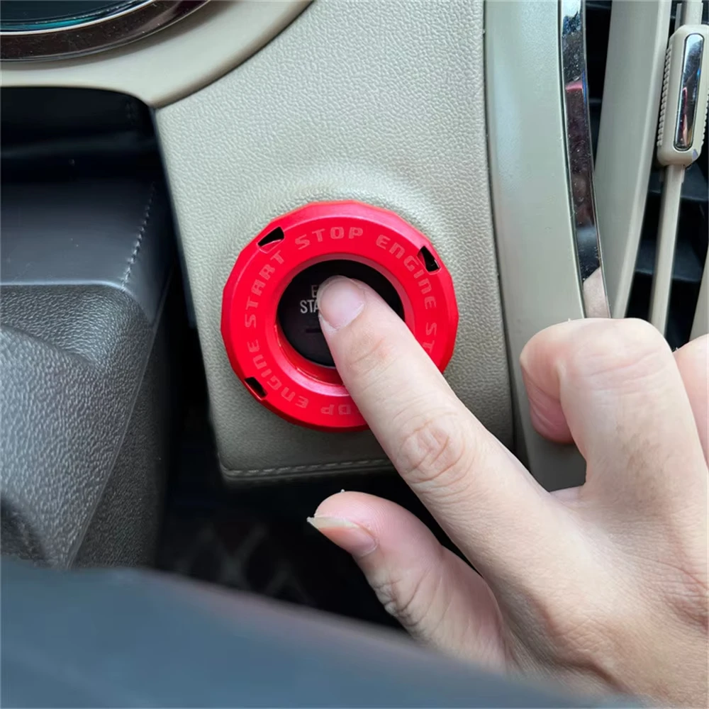 Car Moto Engine Start Stop Button Cover Ignition Switch Blade-type Rotatable Protection Cap Interior Decoration Decor Sticker