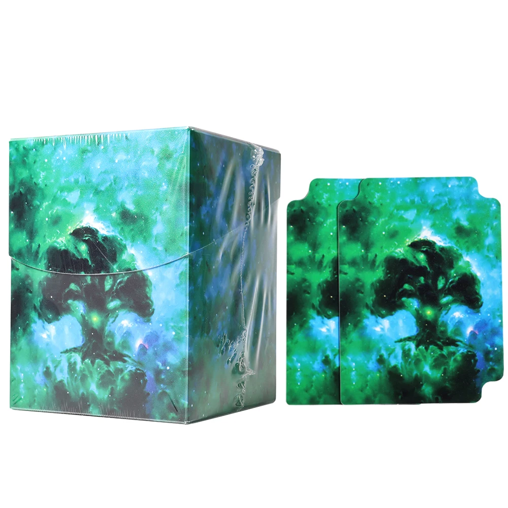 100+ BASIC LANDS Plastik-Sammelkartenbox für Doppelt-Gehüllte Karten TCG/CCG Aufbewahrungskarten-Deckbox für MTG/YGO Mit Zwei Trennwänden – Detail 3