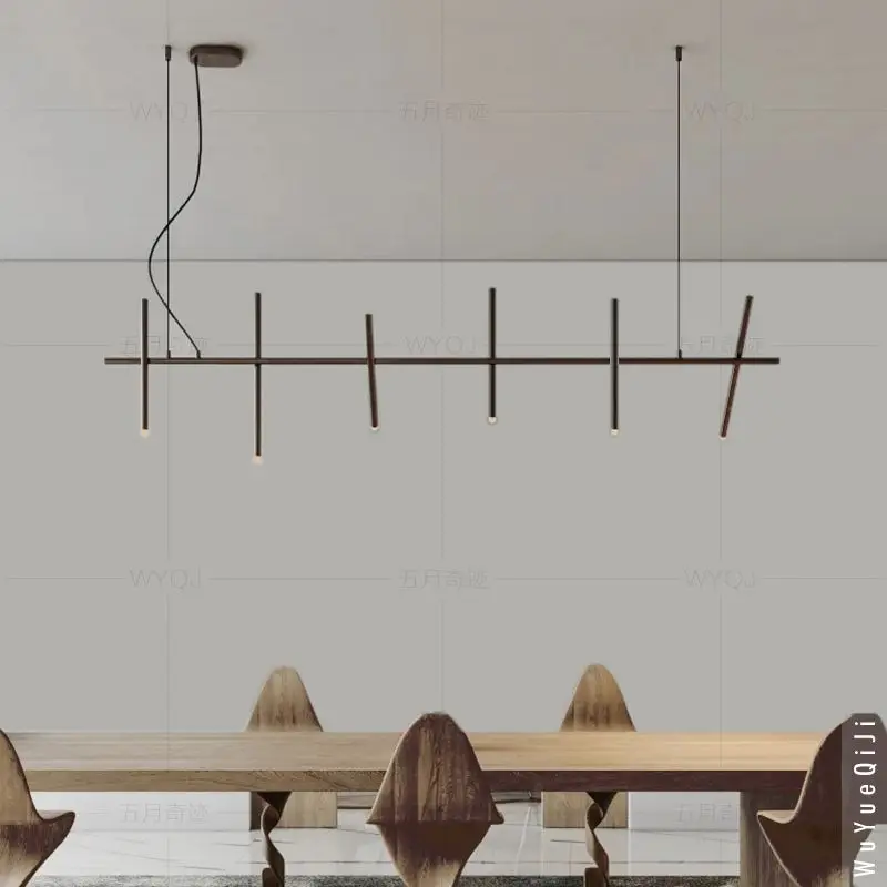 

Modern Minimalist Fence Design Led Chandelier for Living Dining Table Room Office Home Art Lamp Aluminium Hanging Light Fixture