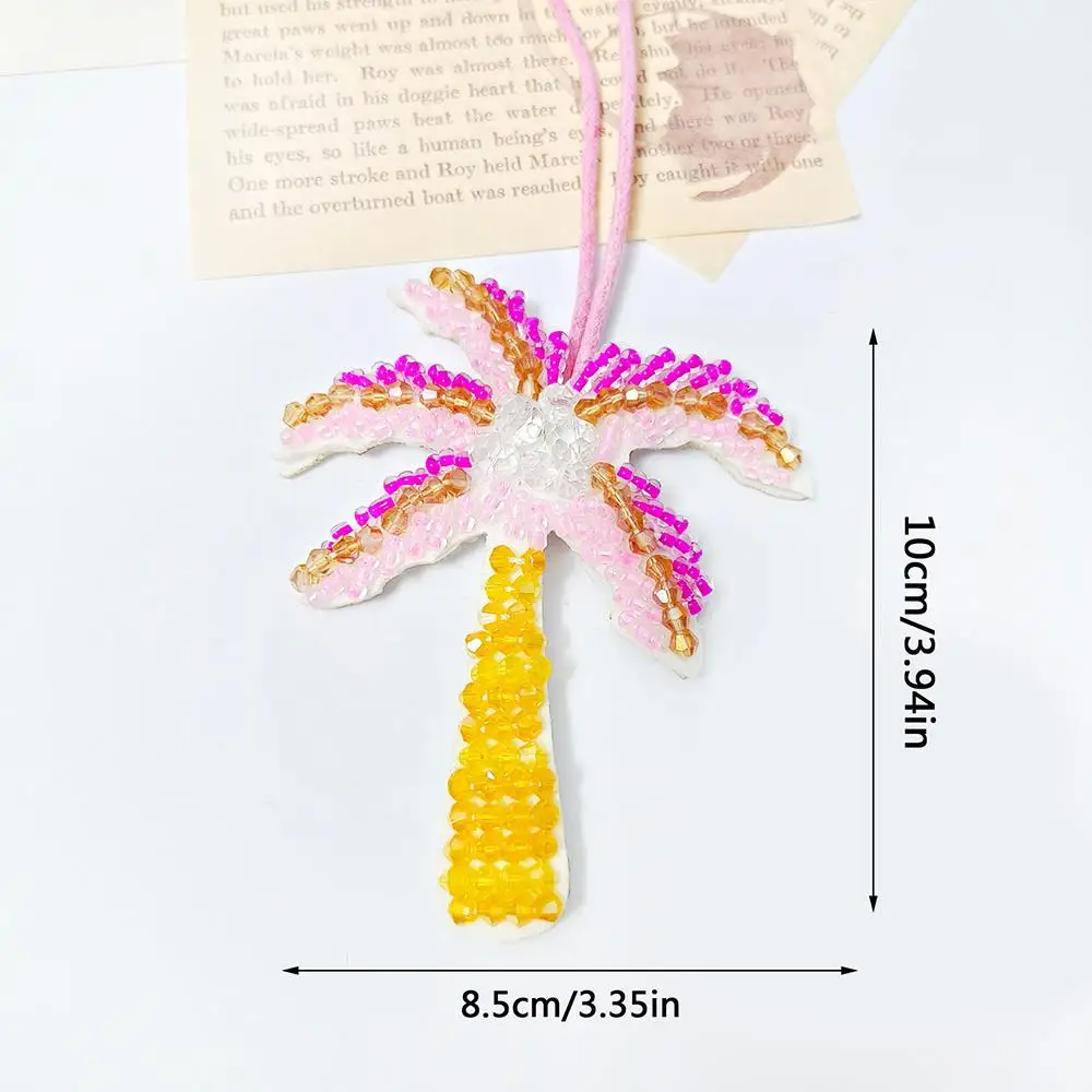 Handmade Beaded Coconut Tree Starfish Seashell Pendant Decor Bag Charm Keychain Bag Lanyard Applique Patch DIY Accessories