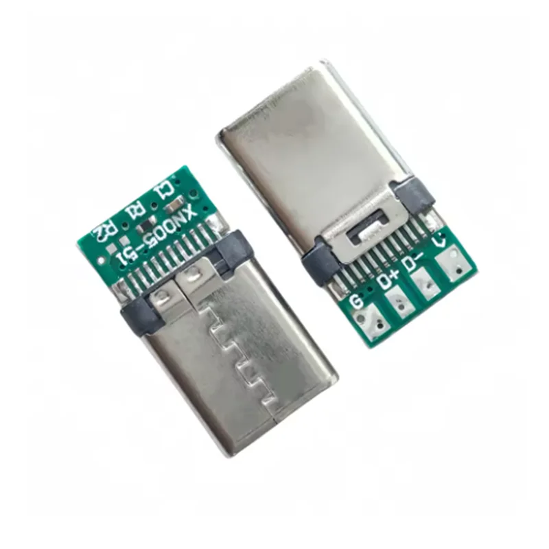 Conector USB 3,1 tipo C, adaptador de receptáculo de enchufe macho/hembra de 24 pines a Cable de soldadura y Cable de 24 pines,