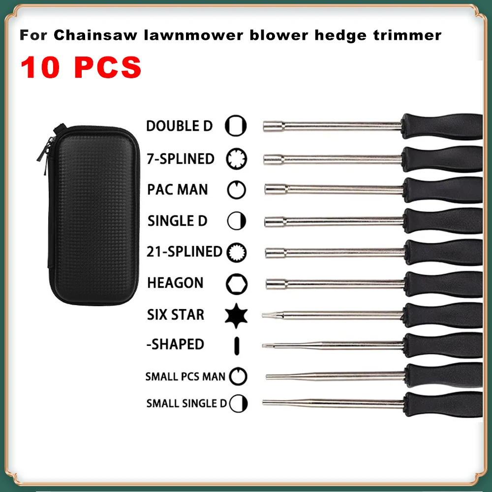 

10PCS Carburetor Adjustment Tool Set for Chainsaw, Lawn Mower and Garden Equipment Repair