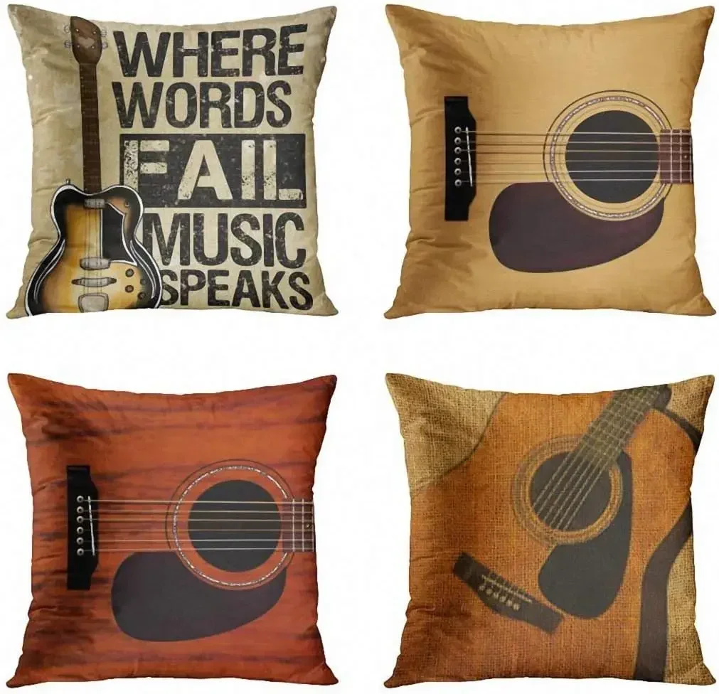 

Короткая плюшевая наволочка для гитары, декоративная наволочка, украшение для дома, квадратная наволочка, наволочка 50*50, декор
