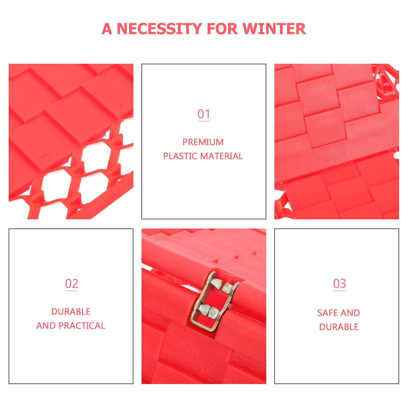 

Tire Traction Board Anti Skid Pad Snow Mud Car Accessories Emergency Tool Foldable Grip Aid Track Security Mat Durability