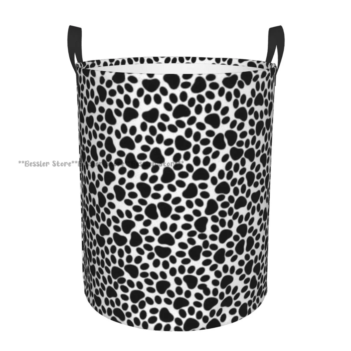 Dirty Laundry Basket Dog Paw Print Folding Clothing Storage Bucket Home Waterproof Organizer