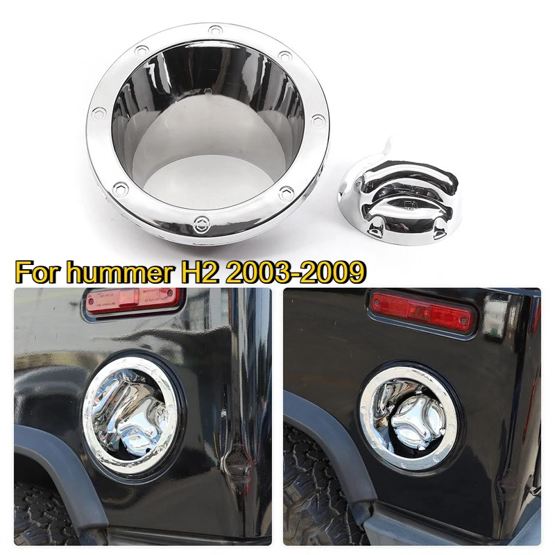 

For Hummer H2 2003-2009 Car Fuel Door Bezel Gas Tank Cover Moulding Trim Chrome Cap Hatch Oil Filler Decorative Accessories