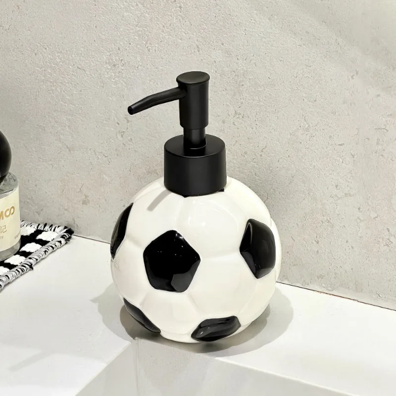 Creative Cartoon Soccer and Basketball Porcelain Lotion Bottle Home Bathroom Pump Soap Dispenser Fun Porcelain Lotion Bottle