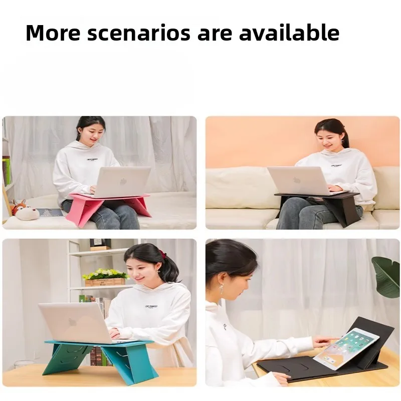 Escritorio plegable ligero para ordenador portátil para cama, mesa con bandeja ajustable portátil, soporte delgado para portátil para uso en sofá, estación de trabajo que ahorra espacio