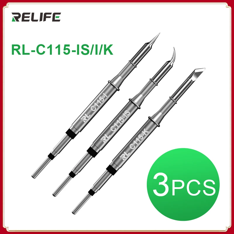 RELIFE RL-C115 (I/IS/K) Universal C115 Soldering Iron Tip Replacement Head Replacement Repair Soldering Station Welding JBC GVM