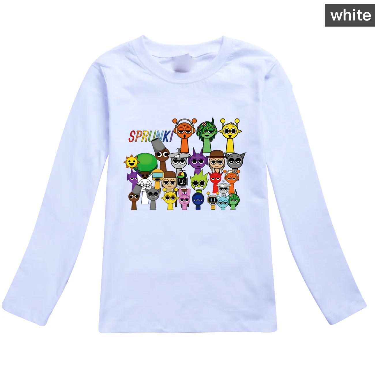 Bonito Sprunki Roupas Dos Desenhos Animados Outono Crianças Jogo Incredibox T Shirt Do Bebê Meninas Manga Longa Tops Criança Meninos O-pescoço Algodão T-shirt