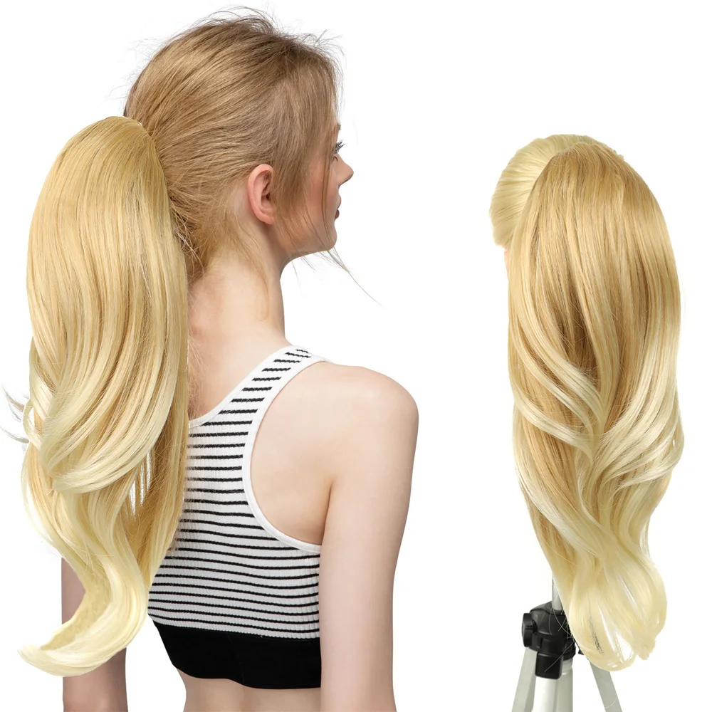 

Синтетический парик на шнурке, черный хвост, наращивание волос для женщин, завиток на хвосте, микро-кудрявый парик на шнурке, длинный вьющийся хвост