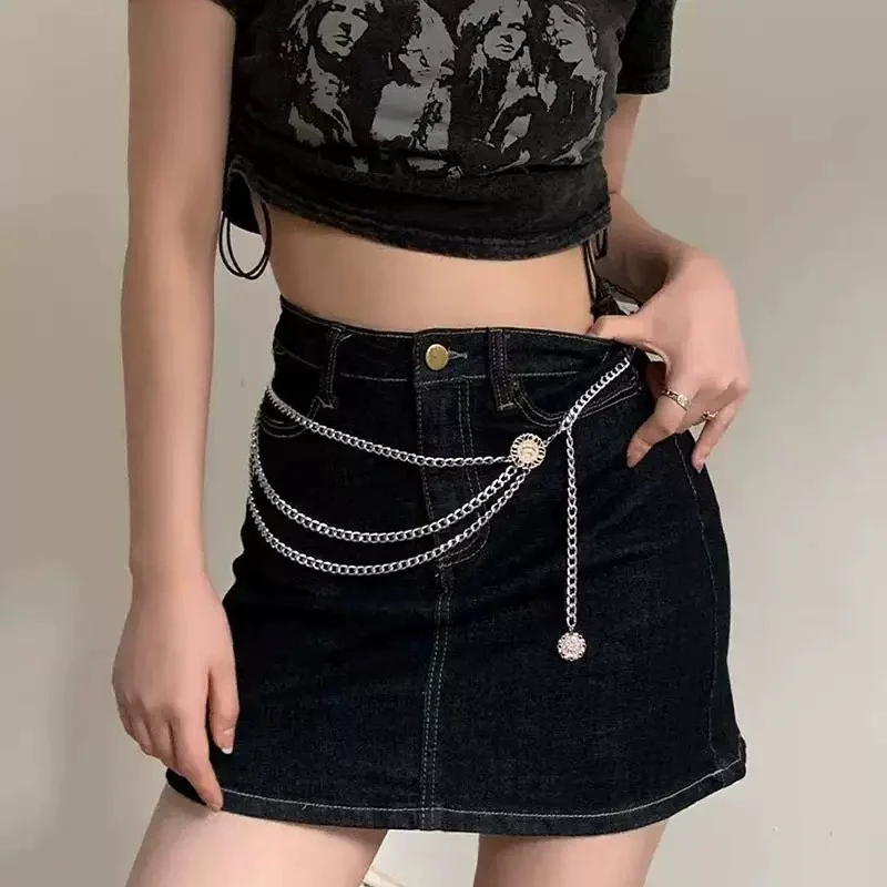 Boho Sexy Frauen Mode Gürtel Hüfte Hohe Taille Gold Silber Farbe Schmale Metall Körper Kette Chunky Fransen Neue – Detail 4