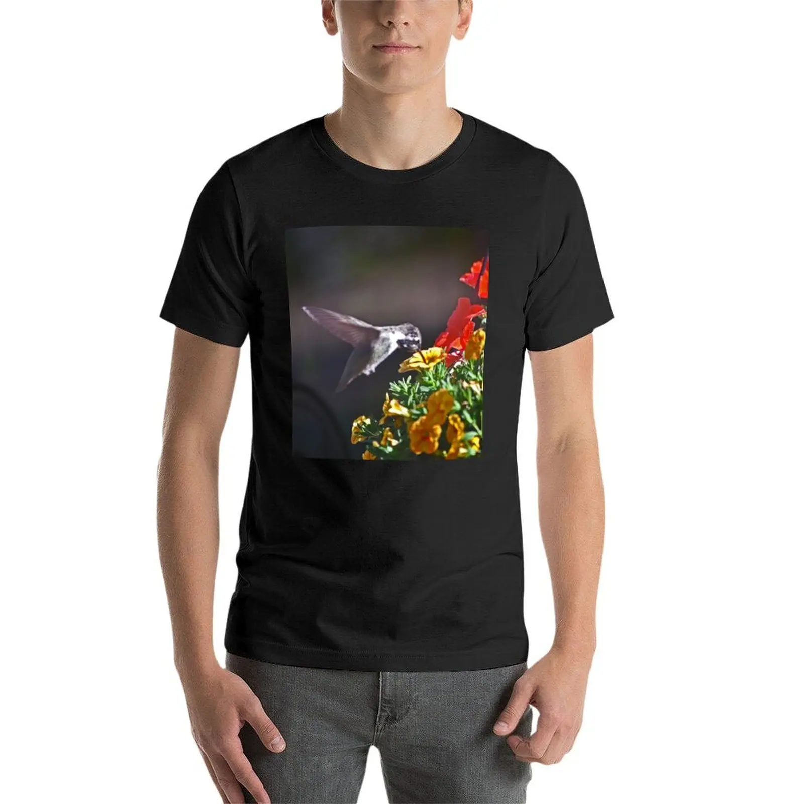 WHITE EARED COSTA'S ENJOYING THE NEW SPRING FLOWERS T-shirt Short sleeve tee sweat oversized quick drying mens vintage t shirts image 4