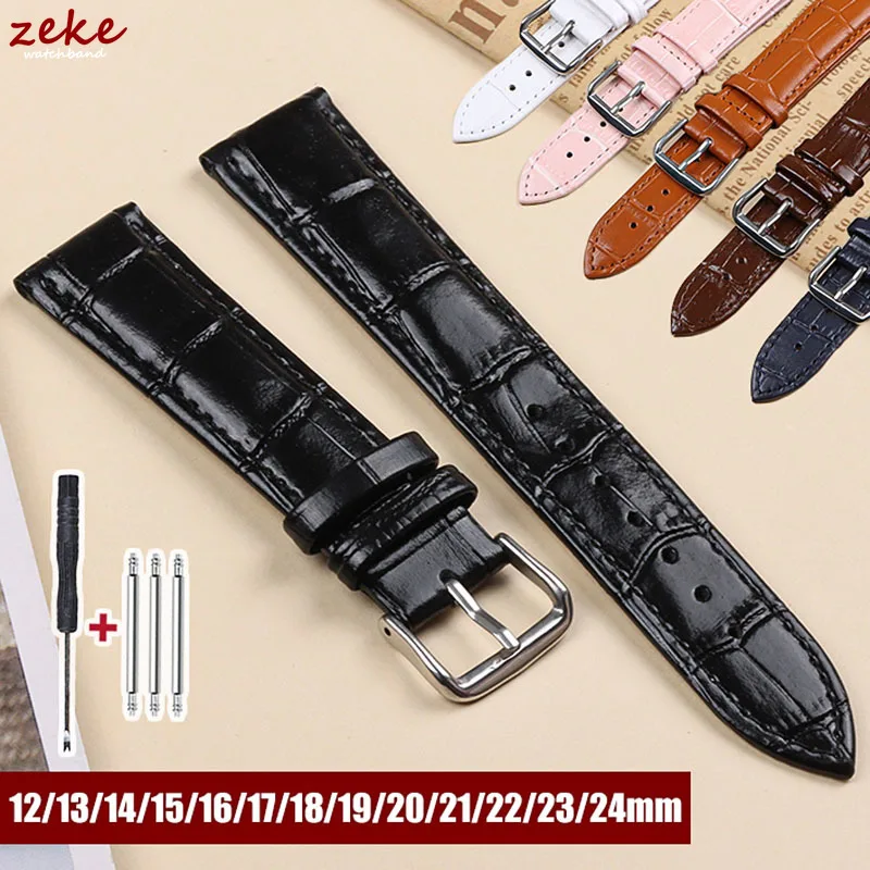 Echtes Kalbsleder Uhrenarmband 12/13/14/15/16/17/18/19/20/21/22/24mm Universal Armband Slub Muster Armband Zubehör
