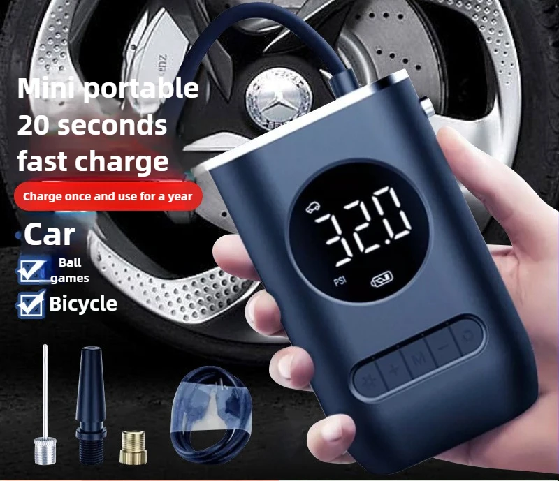 

Handheld Wireless Charging Digital Display Tire Pump - Portable Mini Self-Powered Electric Car Air Pump