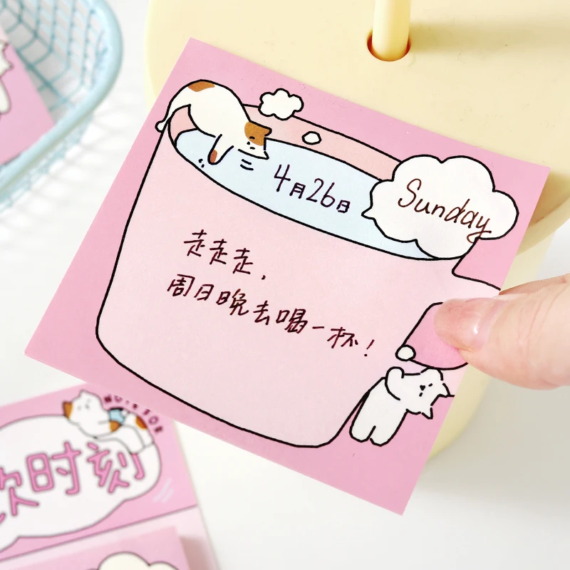 60 sheets of today's Yi Lie series Korean cute animal message notes, N stickers, Kawaii sticky notes, to-do list sticky notes view 3