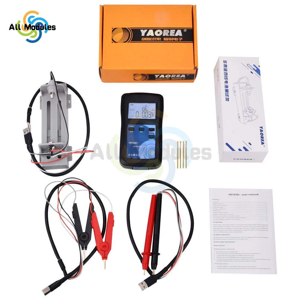 4 Line YR1030 Battery Internal Resistance Test Meter High Precision Battery Voltage Tester Battery Analyzer