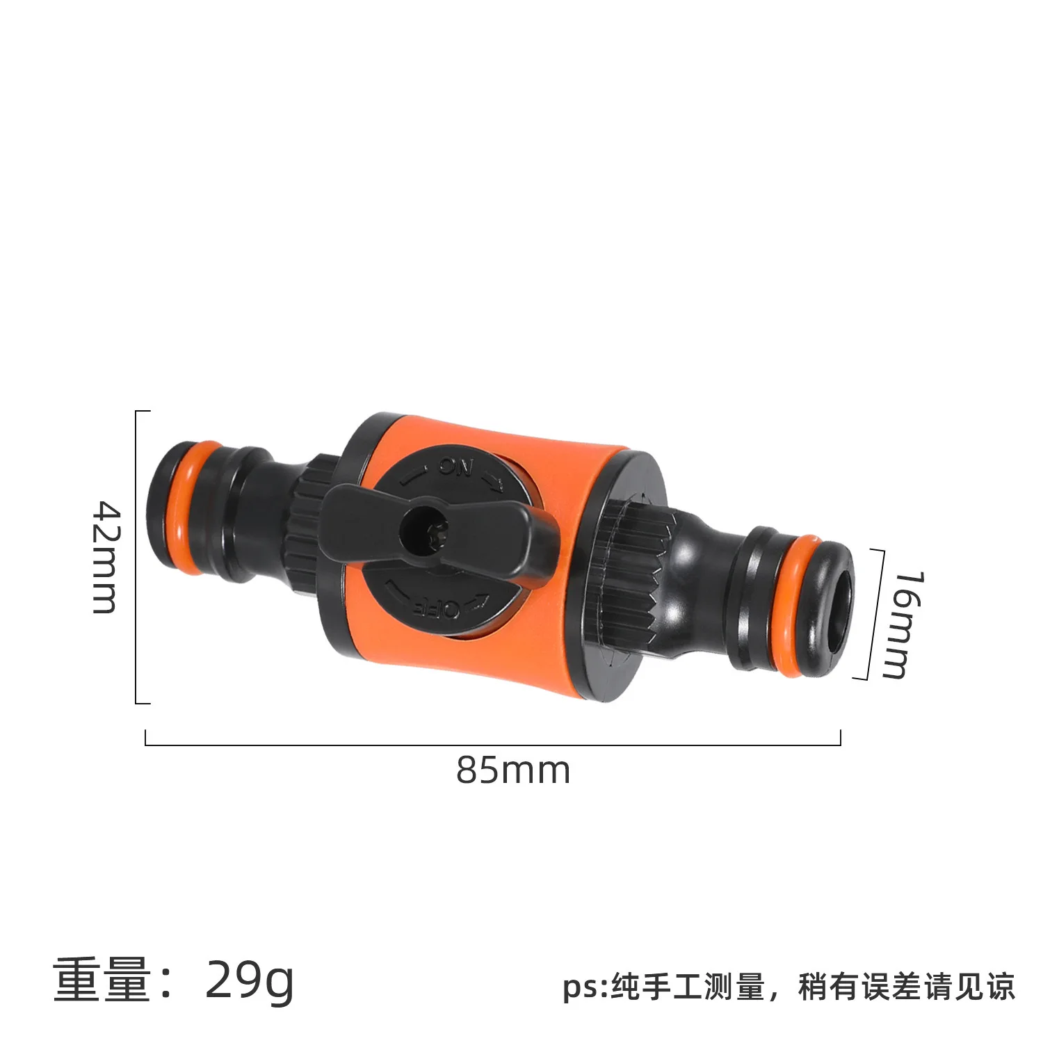 1PC/2PCS 16MM Equal Garden Hose Shut Off Valve Fitting Plastic Tubing Tap Adapter Quick Joint for Watering Irrigation Car Wash