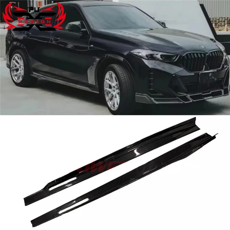 LD Style Carbon Fiber For BMW X6 G06 Lci Side Skirt Side Bumper Lip Side Lower Diffuser Splitter Retrofit accessories Body Kit