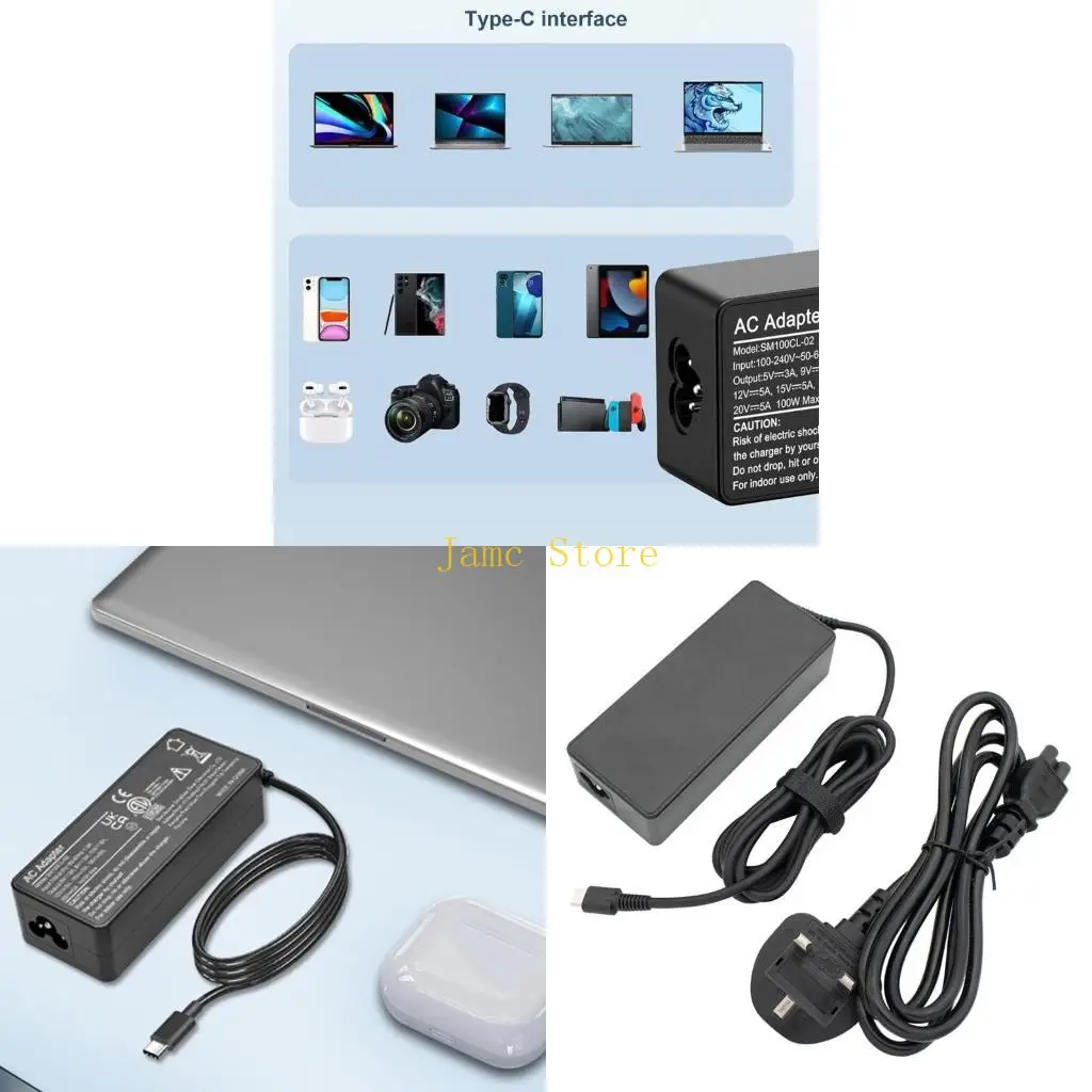 

LX0B 100W Ноутбук зарядное устройство 20V 5A USB C Power Adapter для E490 E490S E495 E580 E585