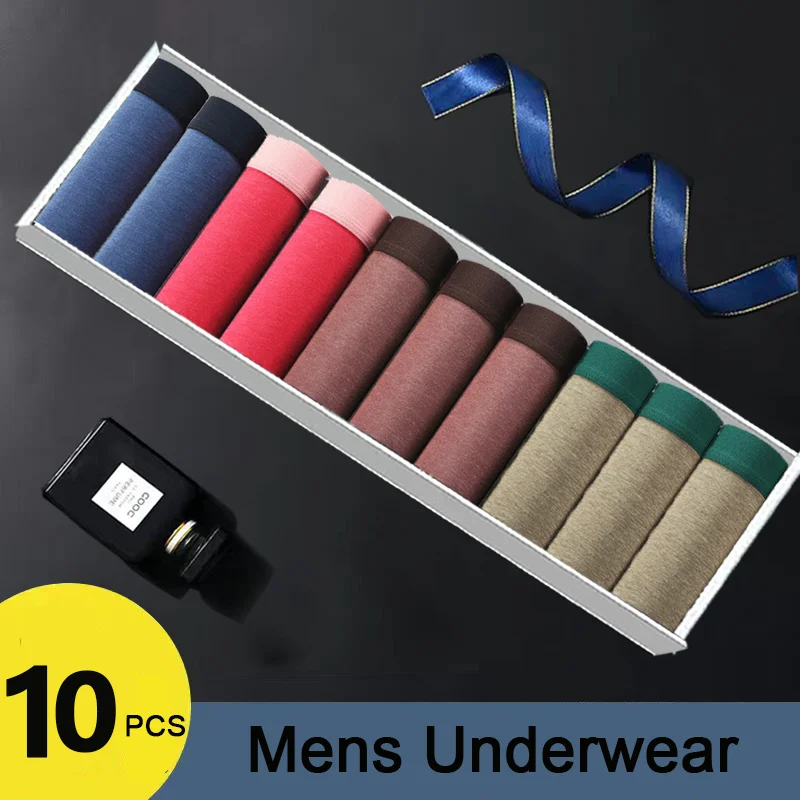 10pcs pack Cotton Boxer Shorts for Men Underwear Cotton Breathable Panties Male Underpants Sexy Homme Boxershorts Box 3xl 4xl