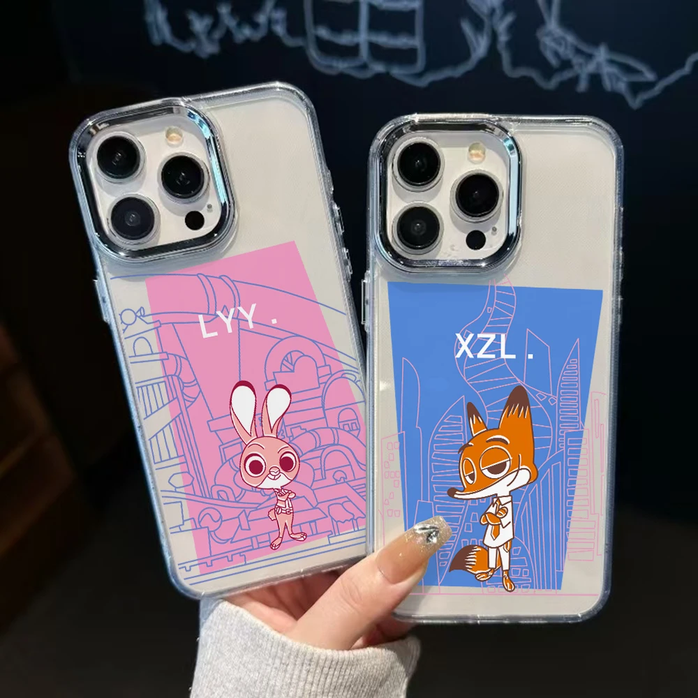 Чехол для телефона Disney Zootopia Judy Nick для OPPO Reno5 Reno6 Reno8 Reno11 Reno12 Reno13 Reno14 T F Pro 4G 5G, прозрачный мягкий чехол