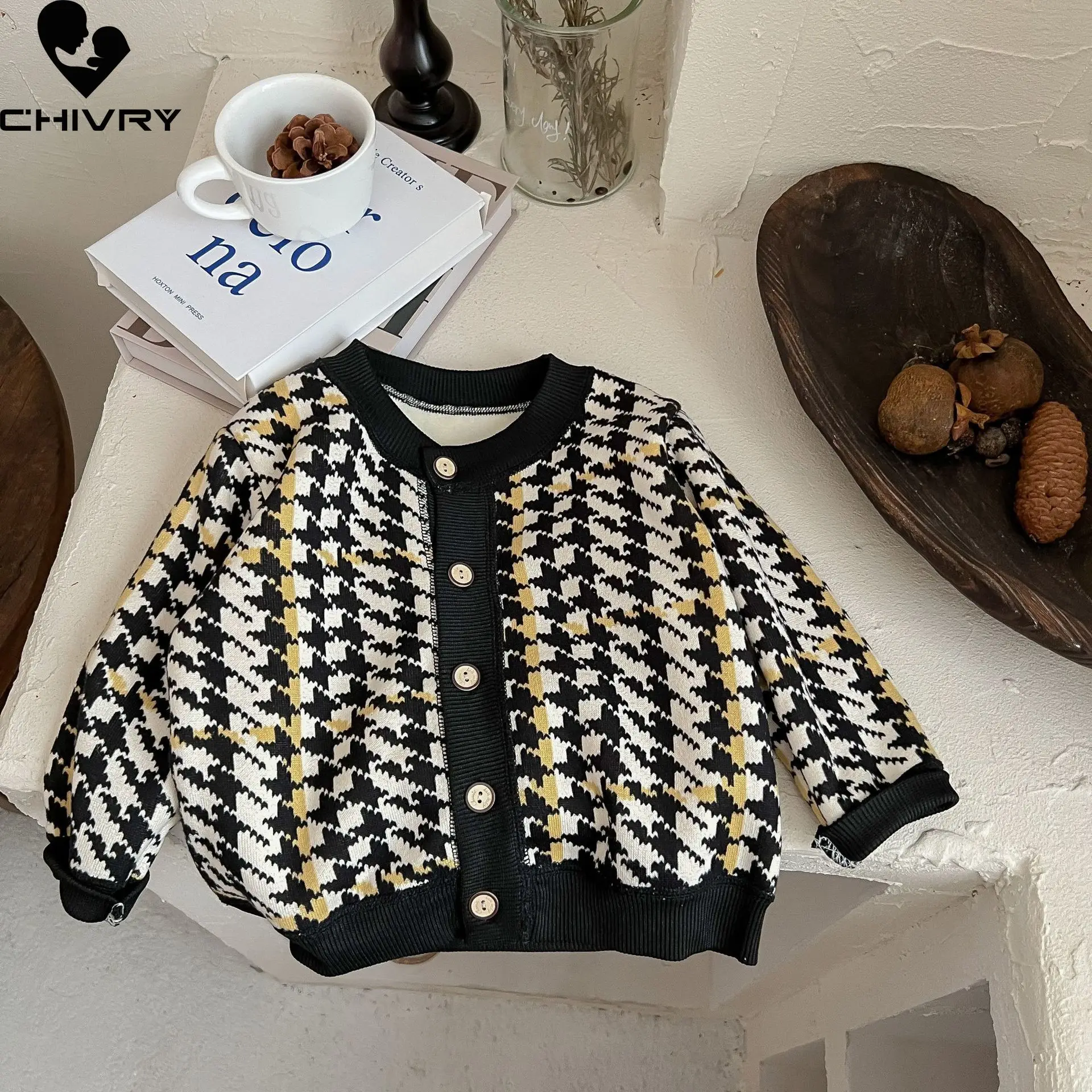 Pull épais à manches longues pour enfants, manteau de dessin animé pour bébés garçons et filles, cardigan chaud sans carreaux, automne et hiver, nouveau