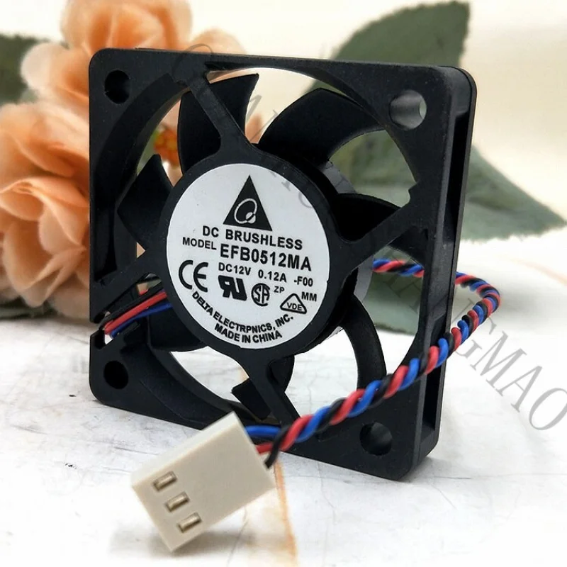 HJY 1pcs Delta Fan EFB0512MA DC12V 0.12A 5CM 5010 Ultra-thin 3-wire Cooling Fan