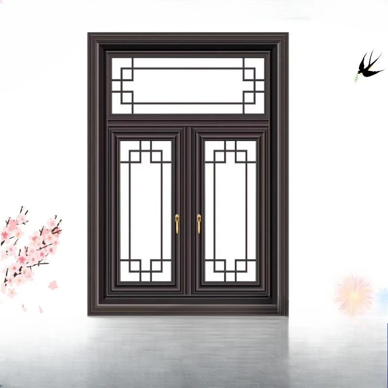Antique doors and windows aluminum alloy courtyard retro antique villa aluminum doors and windows