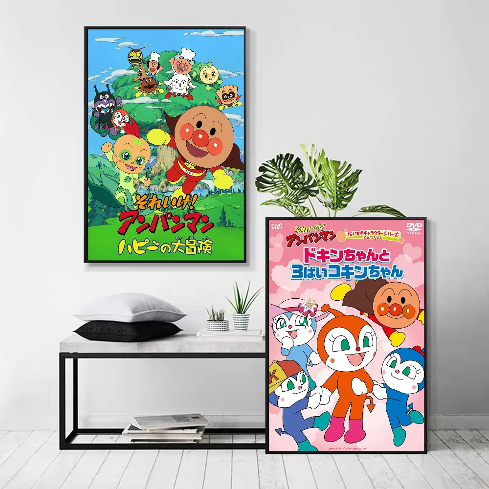 Anpanman Movie Sticky Posters Retro Kraft Paper Sticker DIY Room Bar Cafe Aesthetic Art Wall Painting