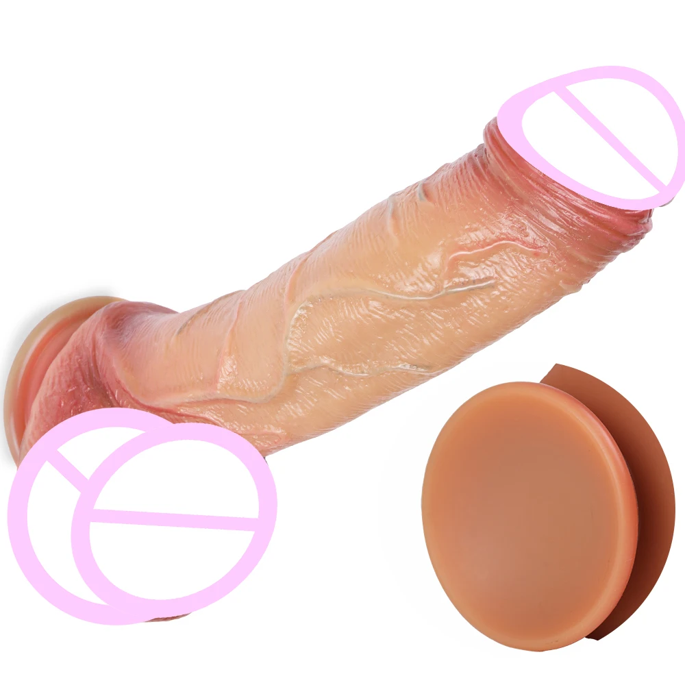Long Realistic Dildos Feel Like Skin Big Penis Penetration Anal Plug Hands-Free Play Fake Dick Adult Sex Toys for Men and Women
